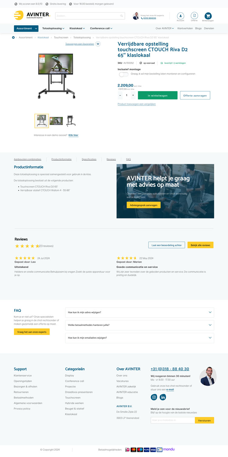 Avinter productpagina