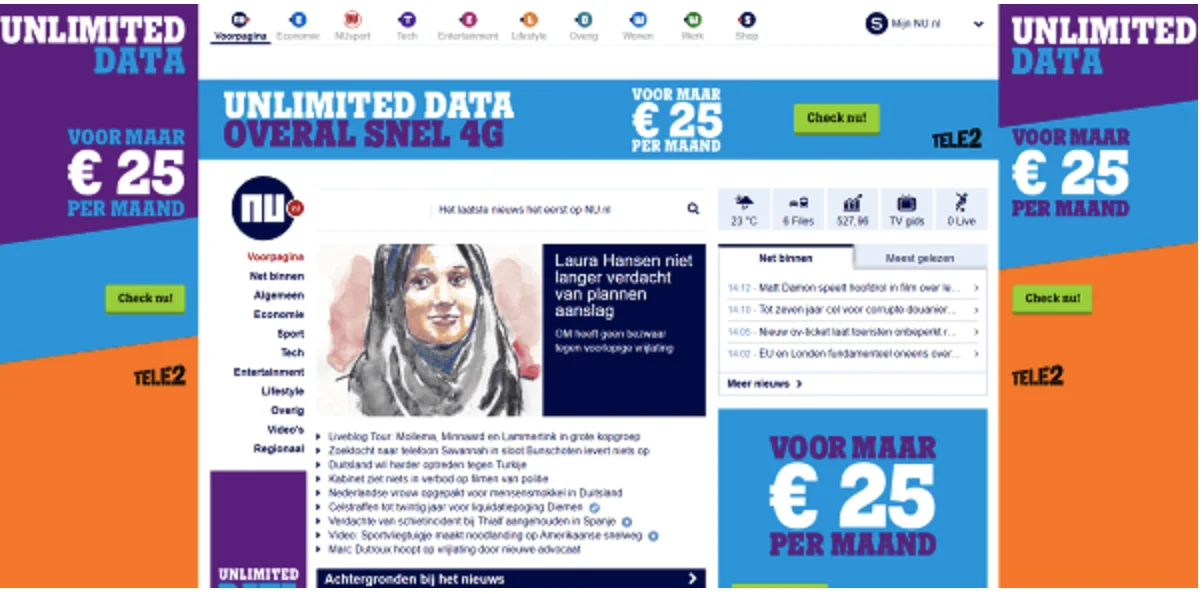 adblockers Website met vervelende online advertenties