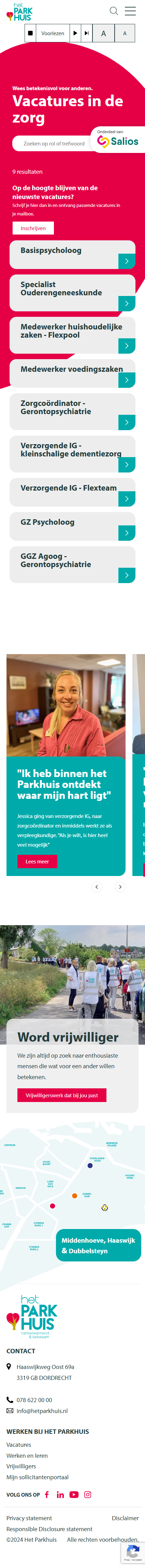 Het parkhuis Vacatures in de zorg