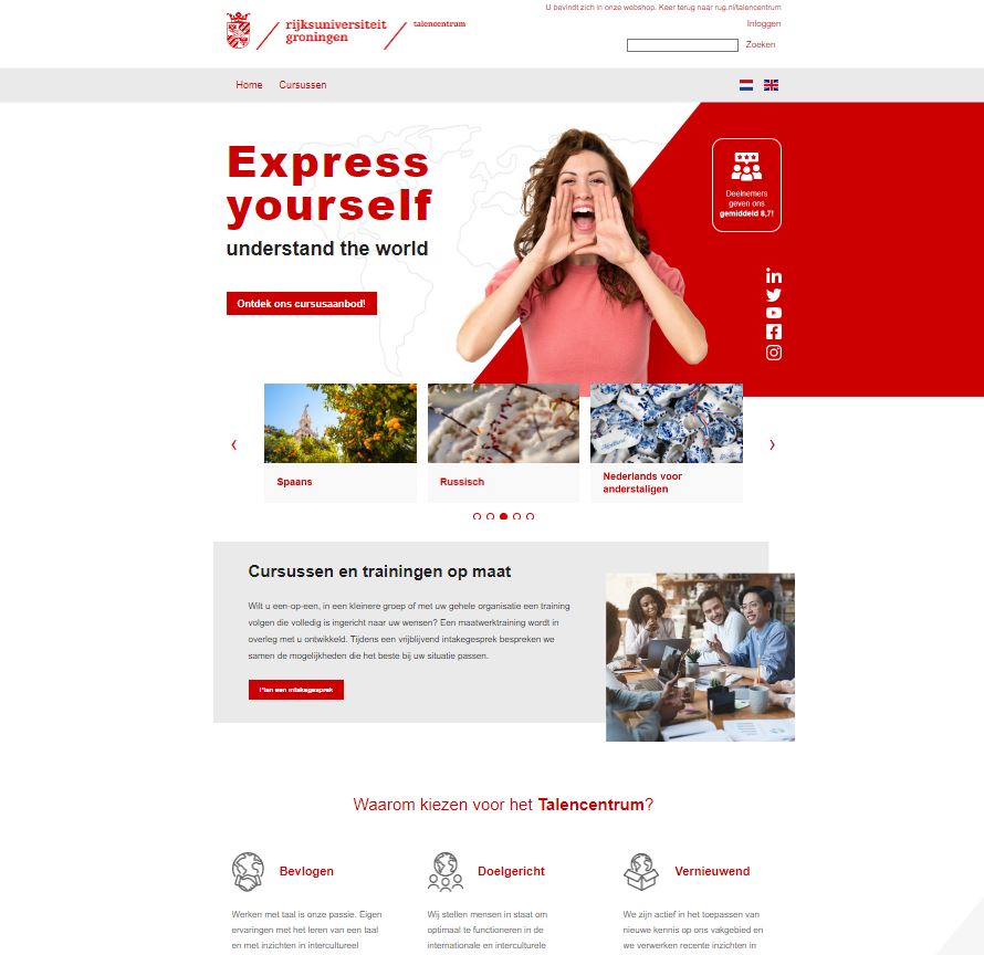Rijksuniverstiteit Groningen - TalencentrumAFAS OutSite Cursusportaal case Rijksuniverstiteit Groningen - TalencentrumAFAS OutSite Cursusportaal case