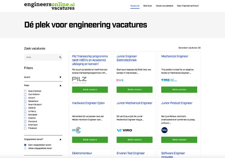 EngineerDynamische vacature feed voor de maak industrie case EngineerDynamische vacature feed voor de maak industrie case