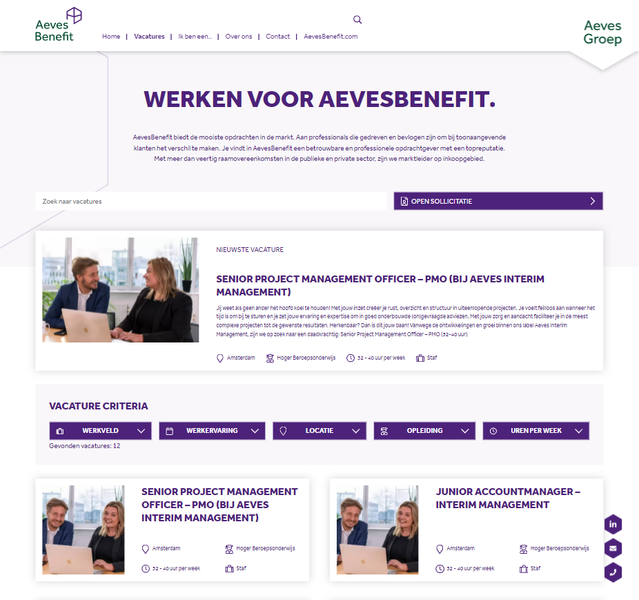 AevesBenefit WerkenbijWerkenbij site case AevesBenefit WerkenbijWerkenbij site case