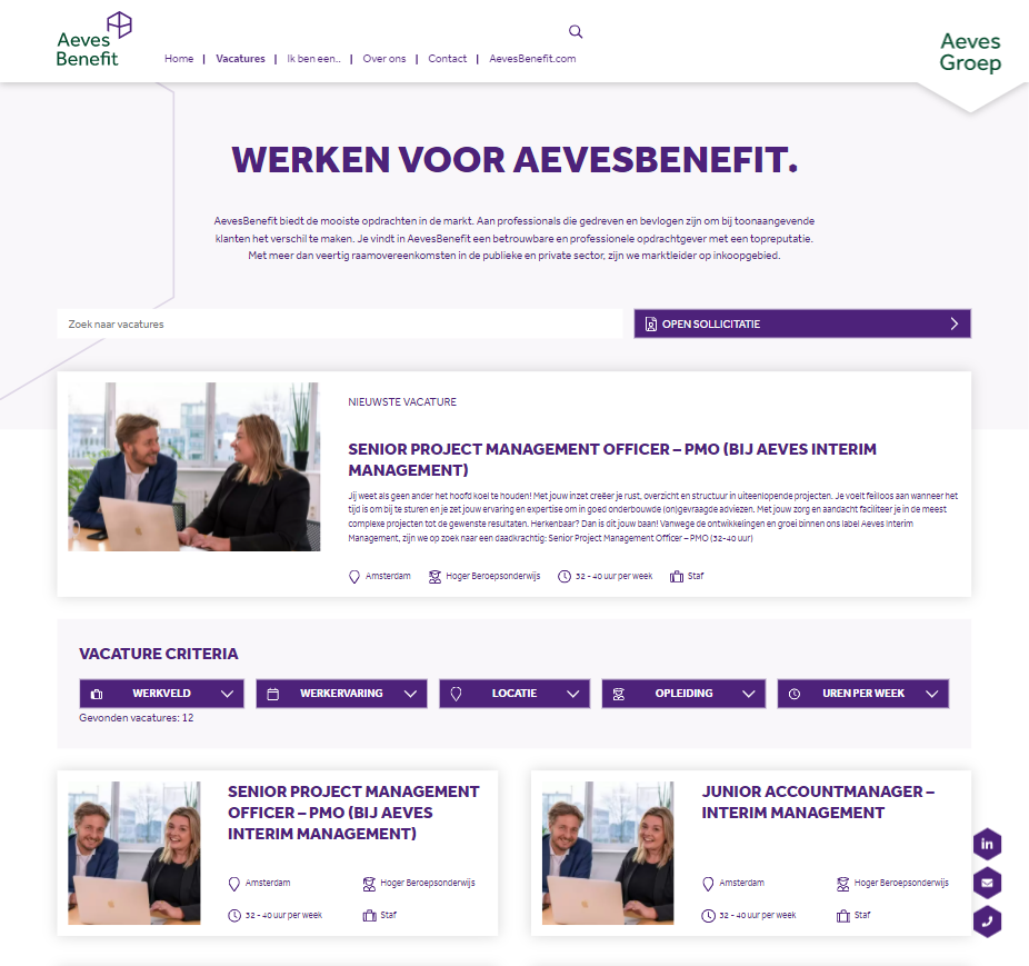 AevesBenefit WerkenbijWerkenbij site case