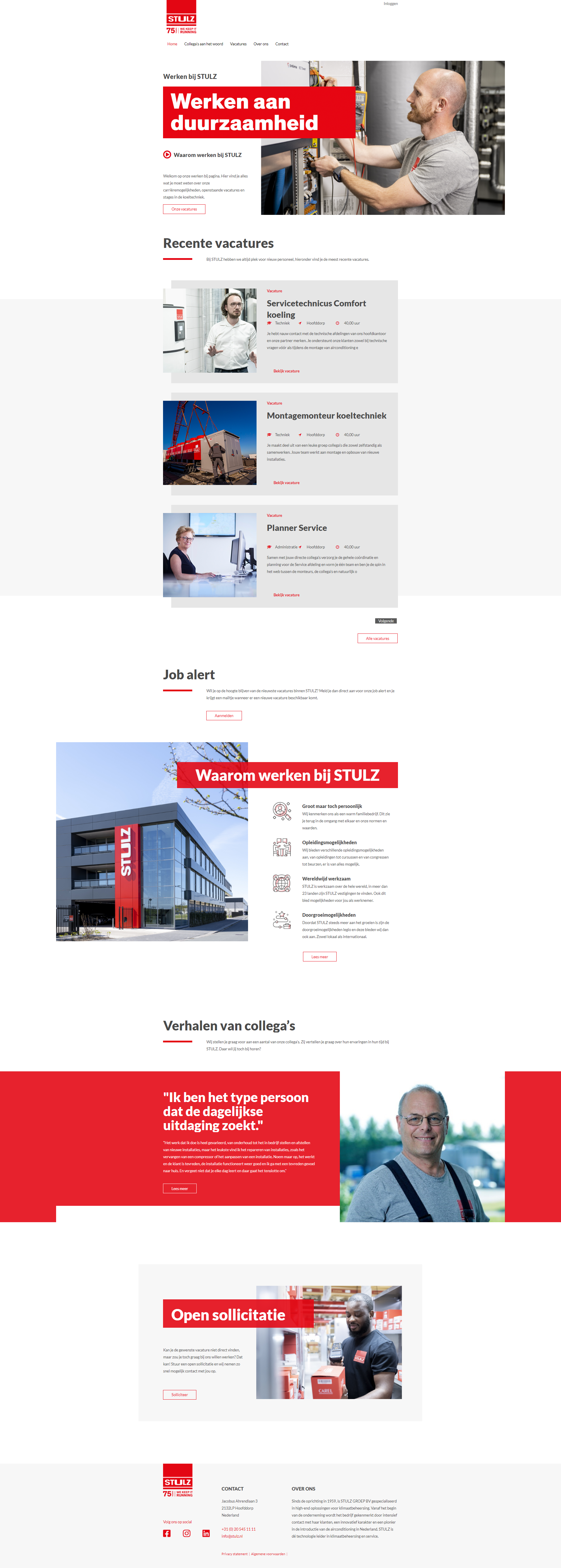 Werkenbij STULZ beneluxAFAS OutSite Werkenbij website case