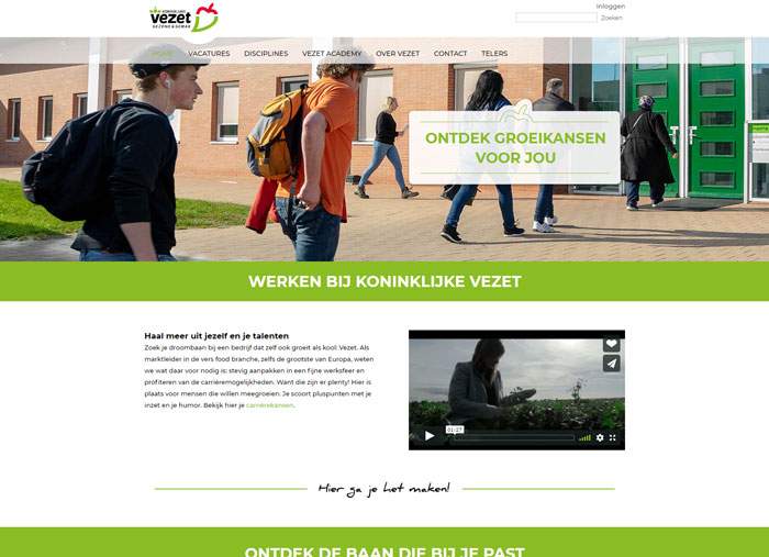 Koninklijke VezetAFAS OutSite Werkenbij website case