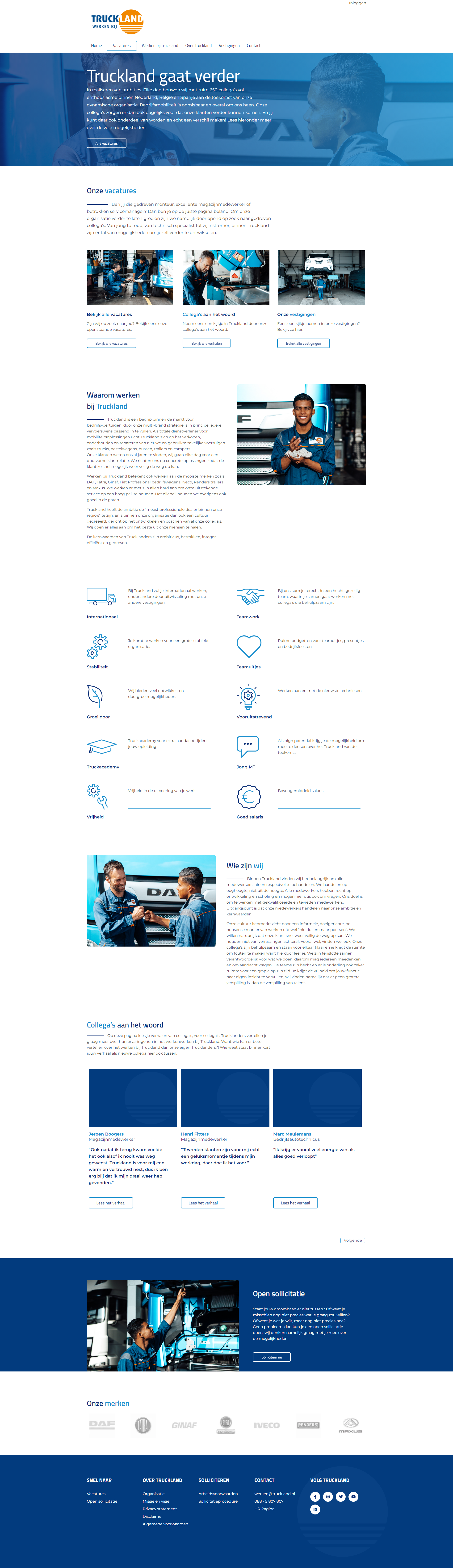 TrucklandAFAS OutSite Werken bij website case